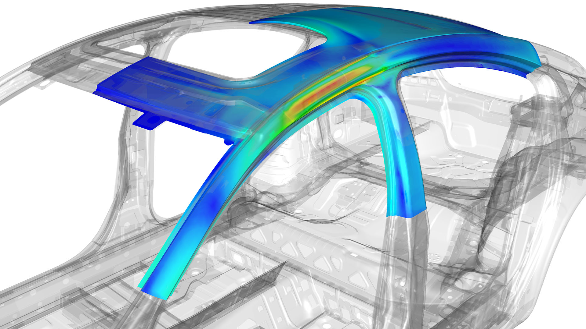Automotive body roof crush simulation with Simcenter Nastran