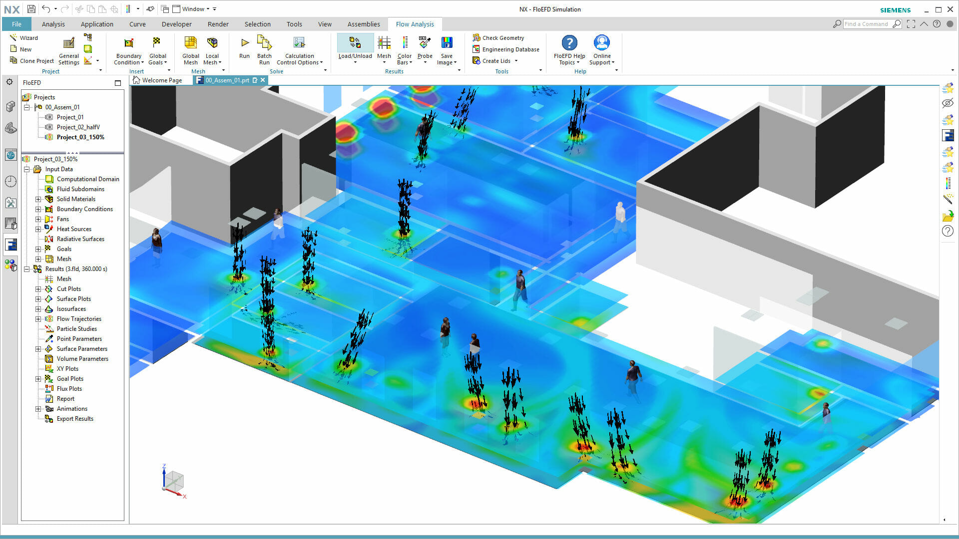 Siemens building HVAC CFD simulation using FloEFD 