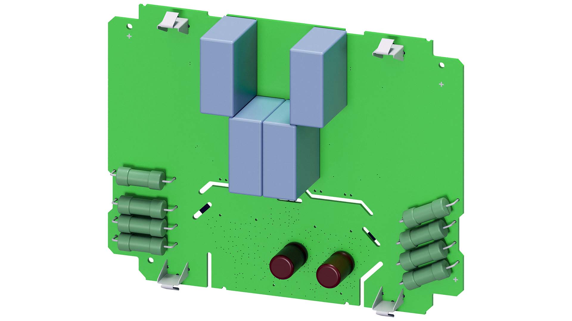CAD rendering of a PCB