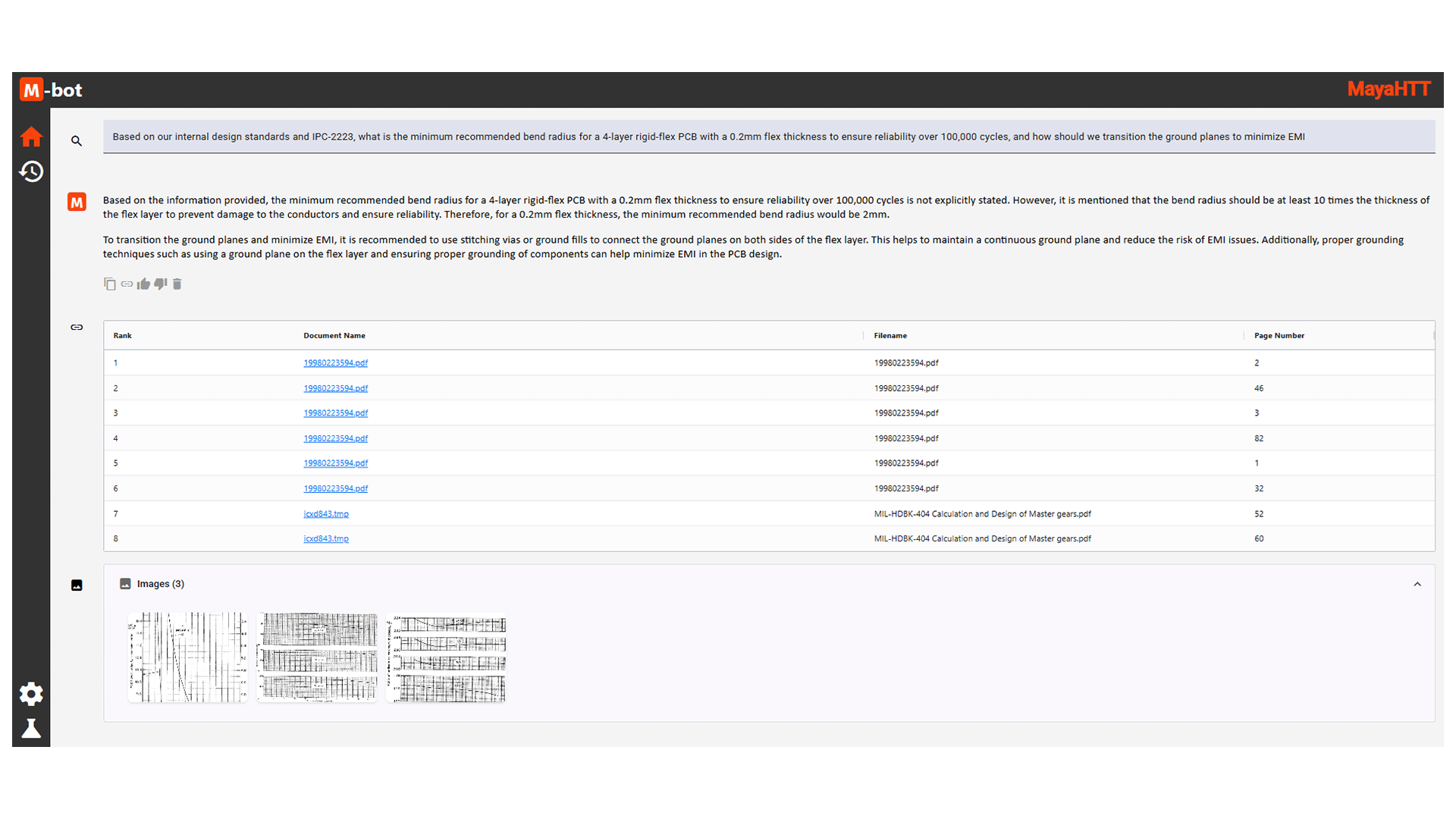 m-bot-industrial-ai-documentation M-Bot Industrial AI chatbot being asked a question related to electronics & semiconductors documentation