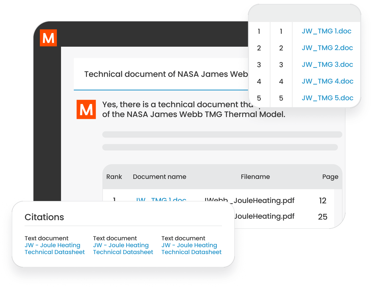 An example of the M-Bot industrial chatbot