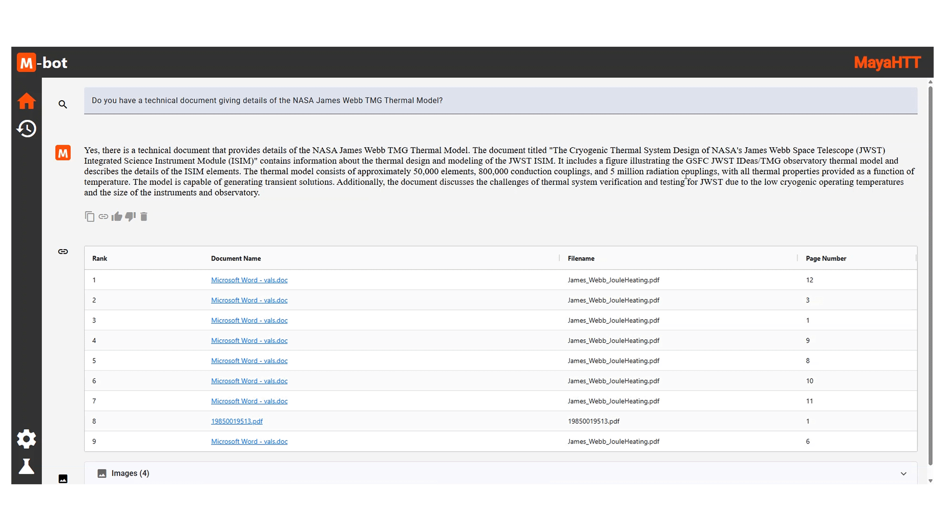 m-bot-technical-demo Screenshot of the M-Bot AI assistant interface